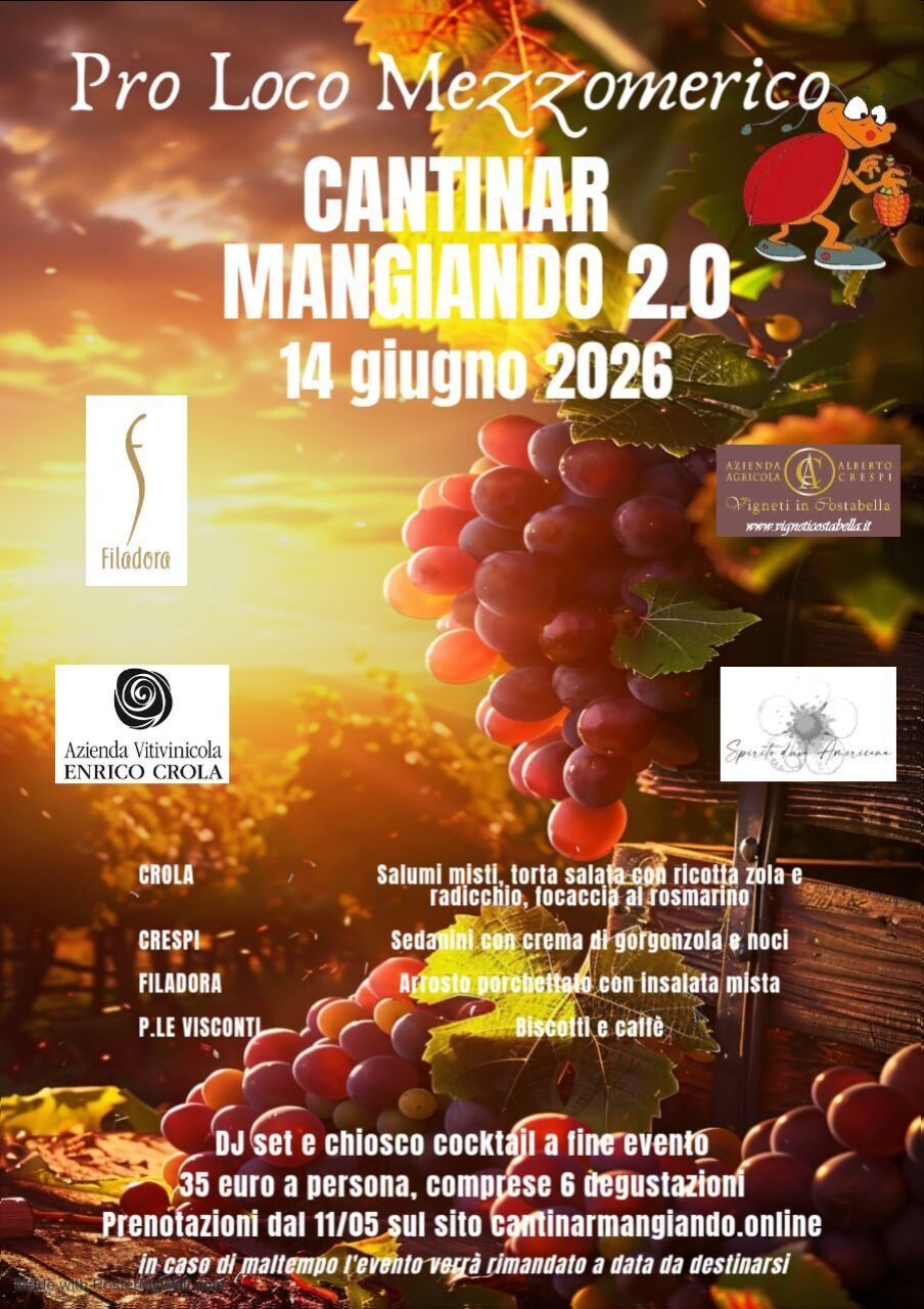 TICKET: Menù CON 6  Degustazioni Cantinar Mangiando 2026