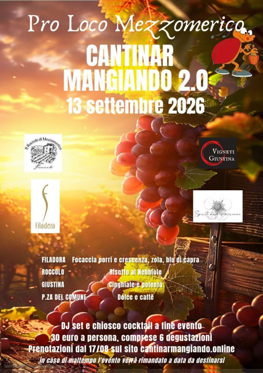 TICKET: Menù CON 6  Degustazioni Cantinar Mangiando 2026
